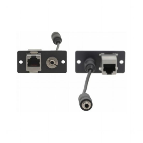 WA-45 (B) Wall Plate Insert 3.5mm Stereo Audio & RJ-45 - Black